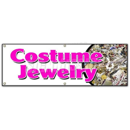Signmission COSTUME JEWELRY BANNER SIGN bracelet earrings necklace watches silver B-72 Costume Jewelry